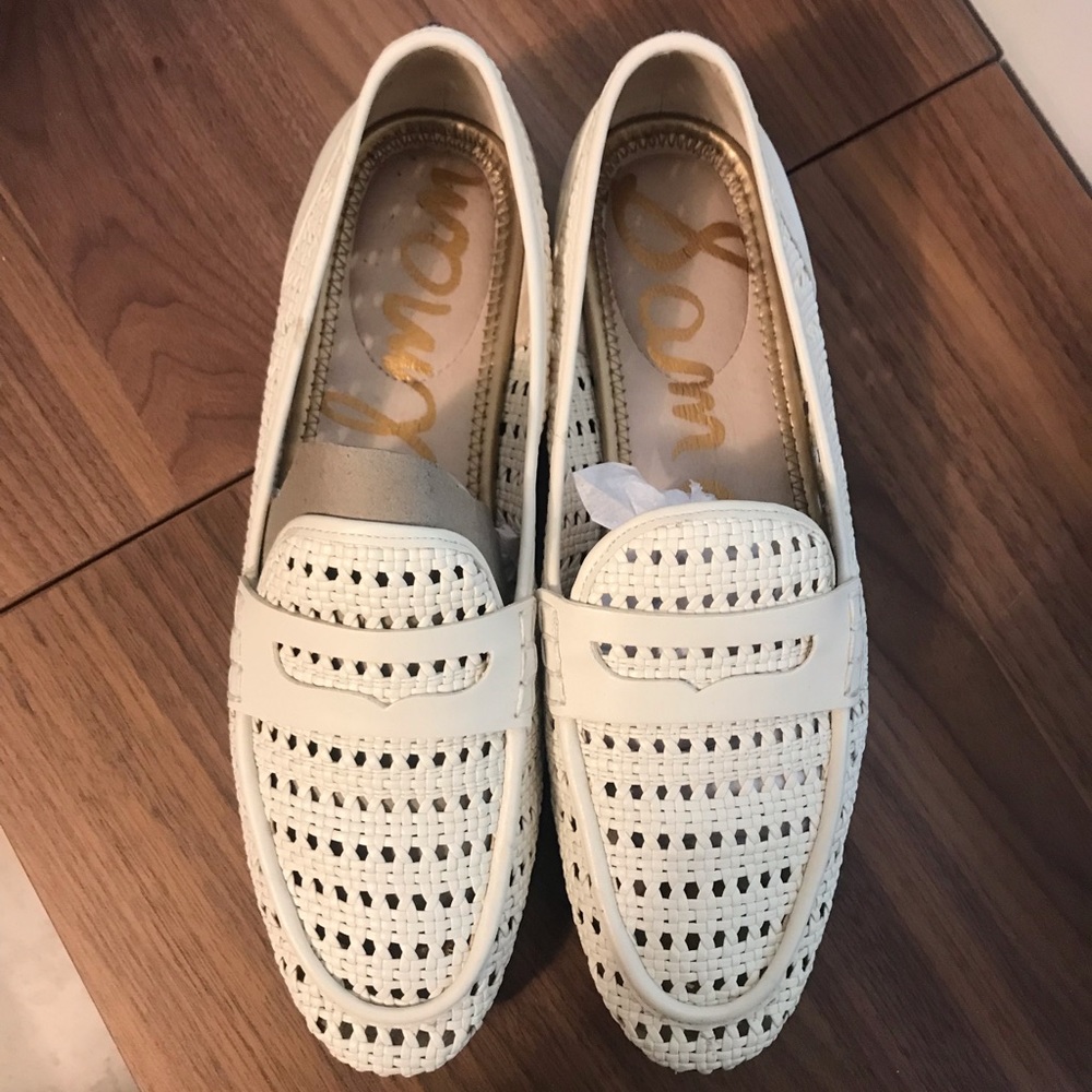 Sam Edelman Leora White Woven Loafers - Size 10